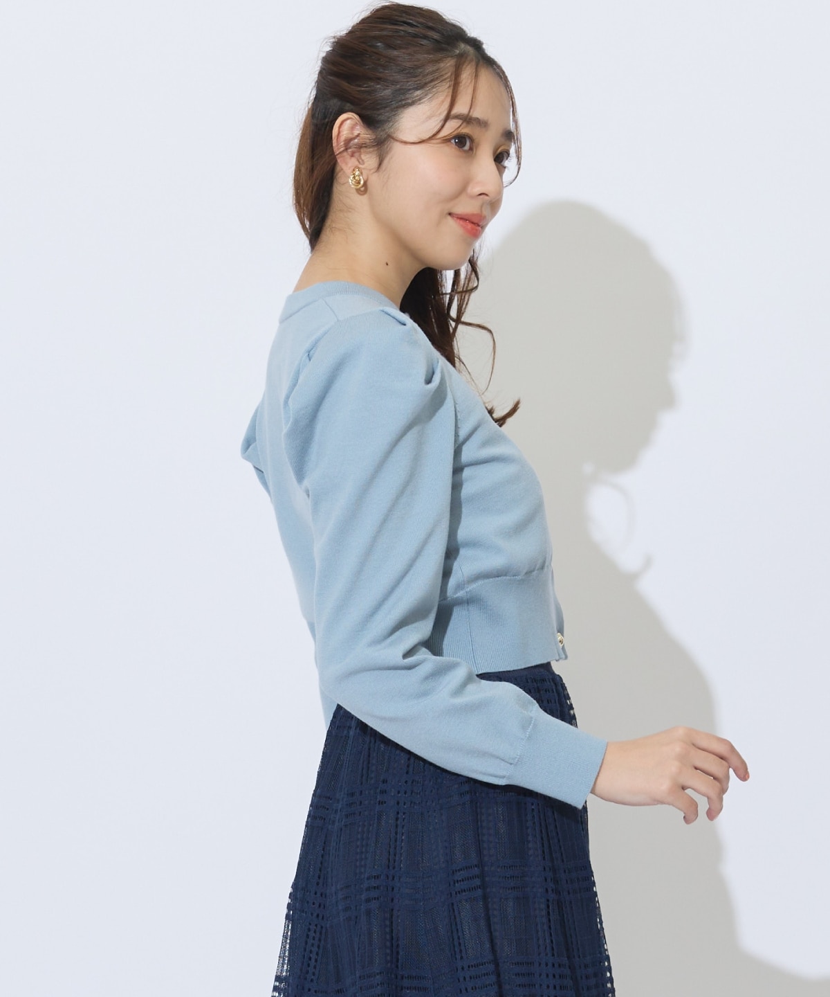 パワショルクルーネックカーディガン