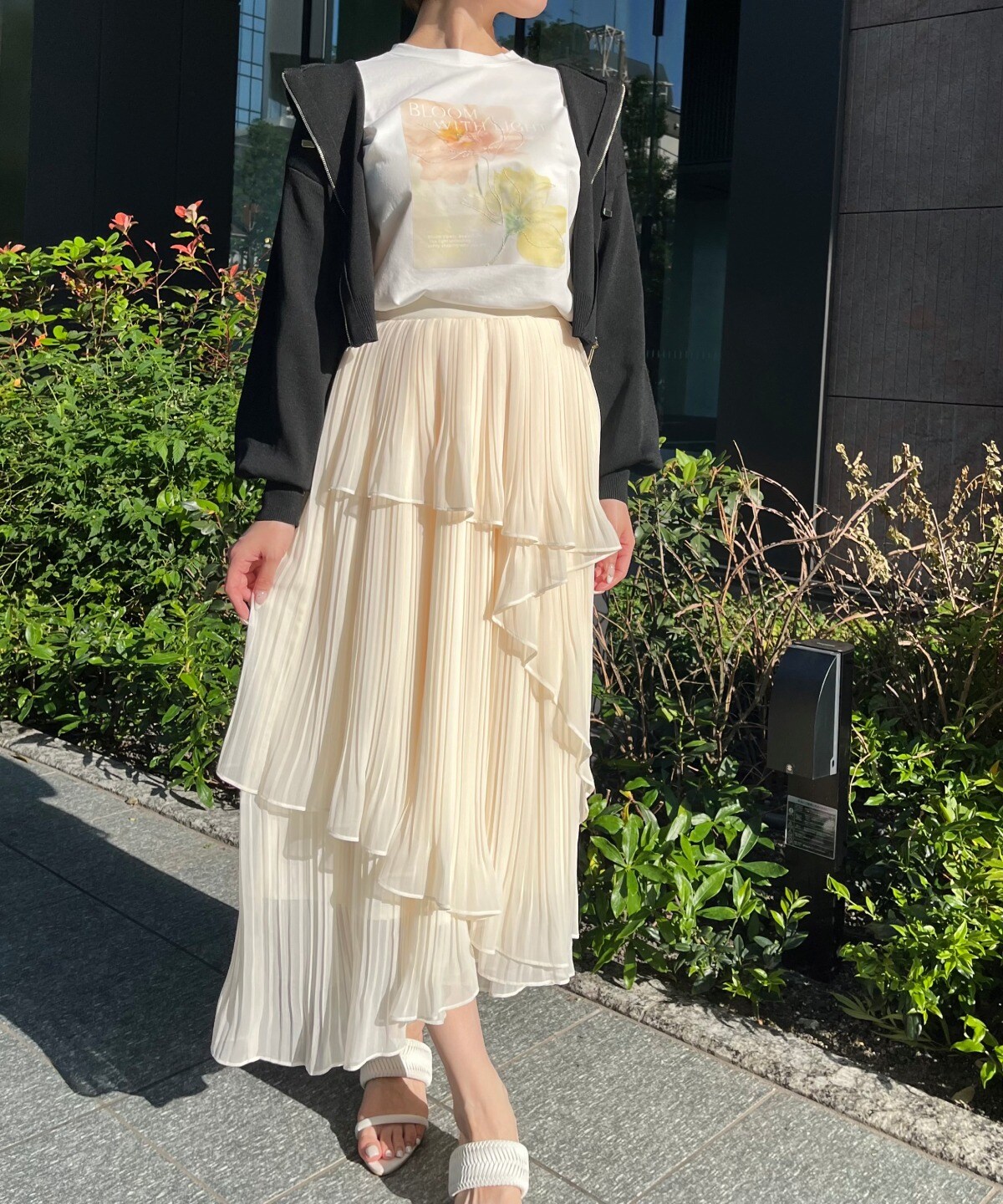 クロップドニットフーディー