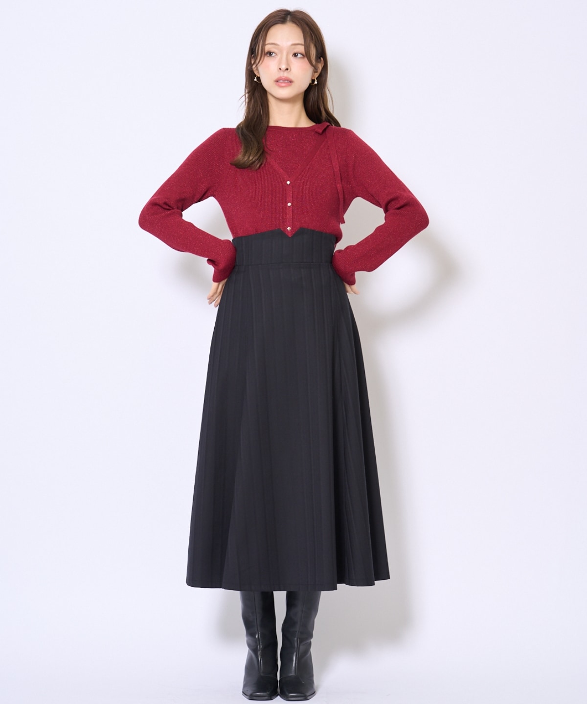 ビッグリボンフレアスカート