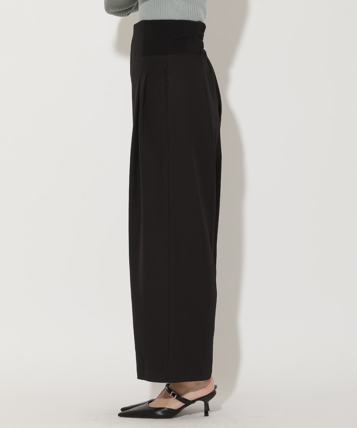 ウエストリブワイドパンツ