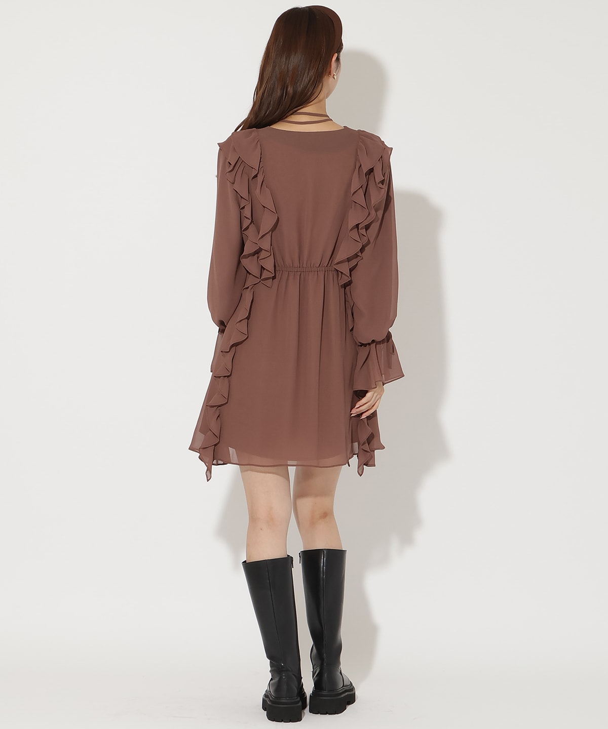 ラッフルフリルチョーカーミニワンピース