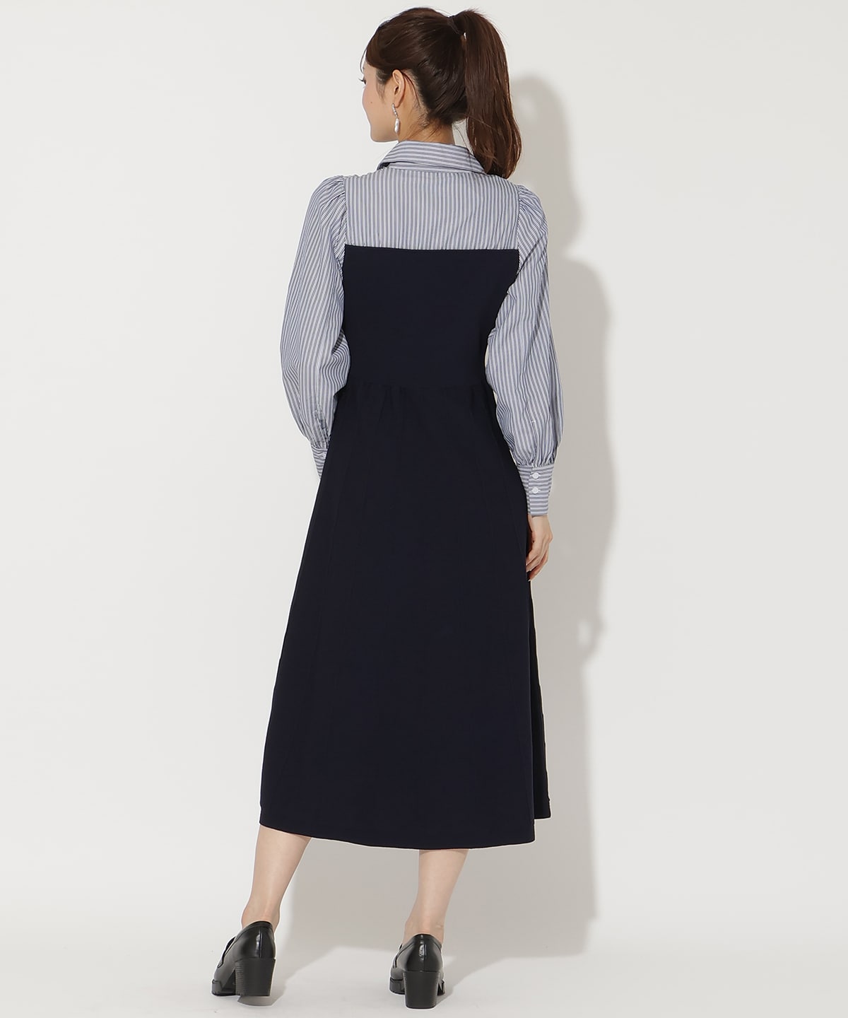 ニットビスチェ風スキッパーワンピース