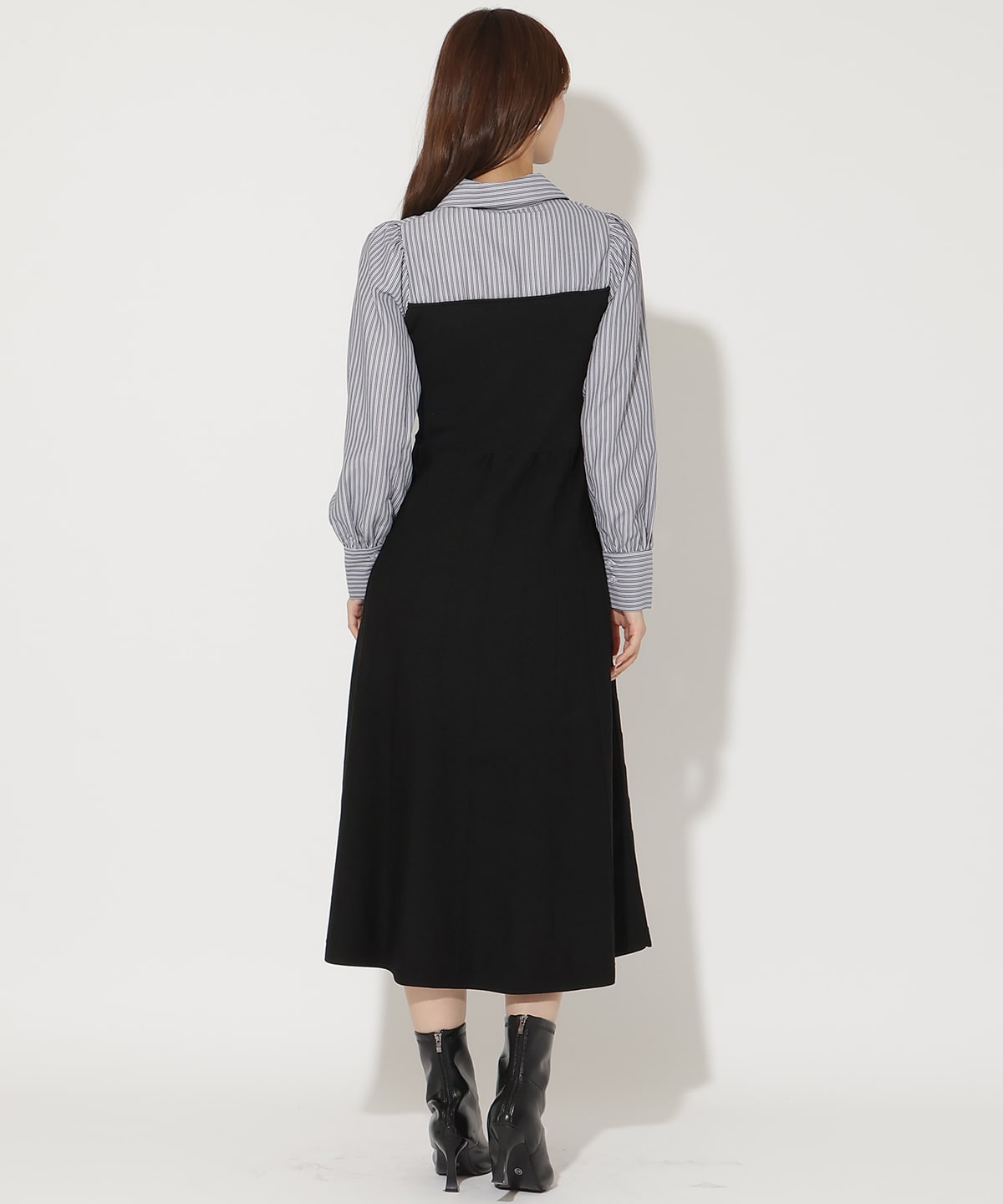 ニットビスチェ風スキッパーワンピース