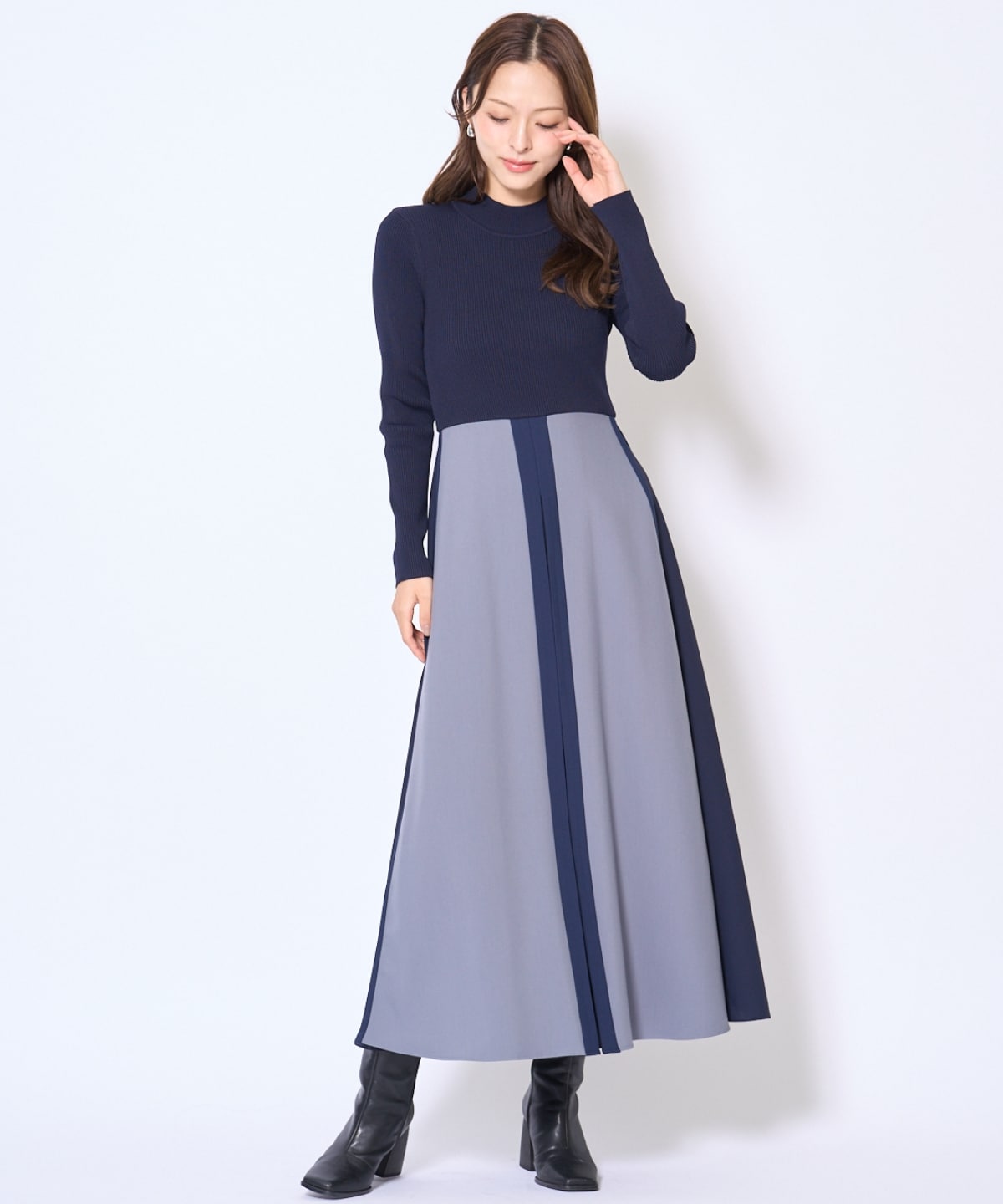 配色ドッキングワンピース