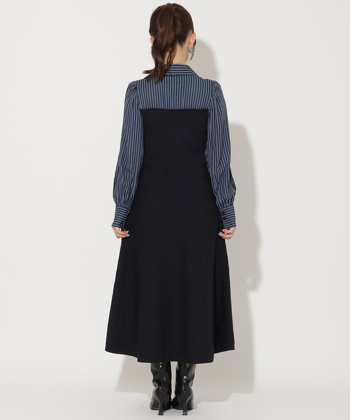 ニットビスチェ風スキッパーワンピース