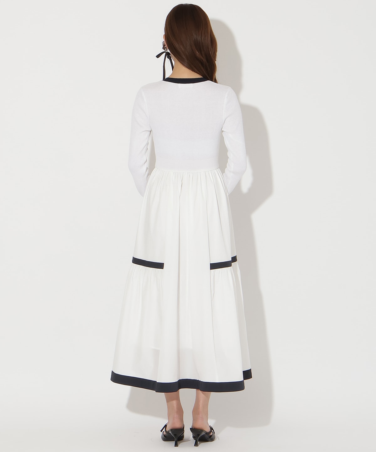 【先行予約受付中】ラメ入り配色ドッキングワンピース