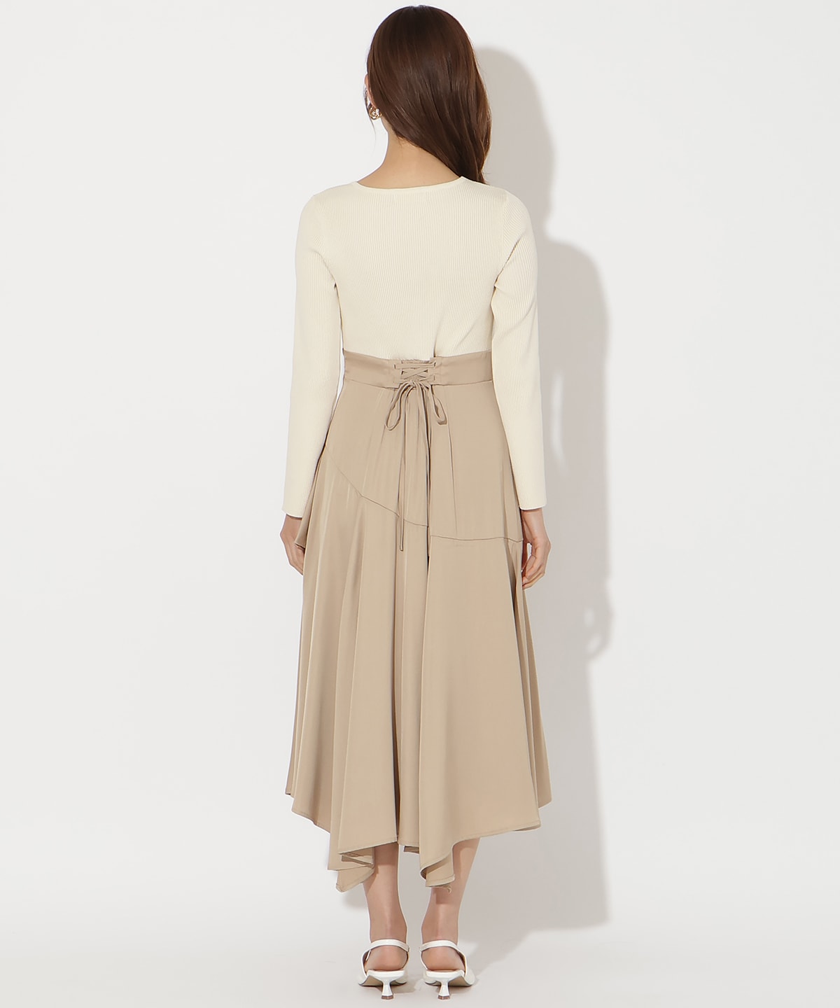 アシメスカートドッキングワンピース