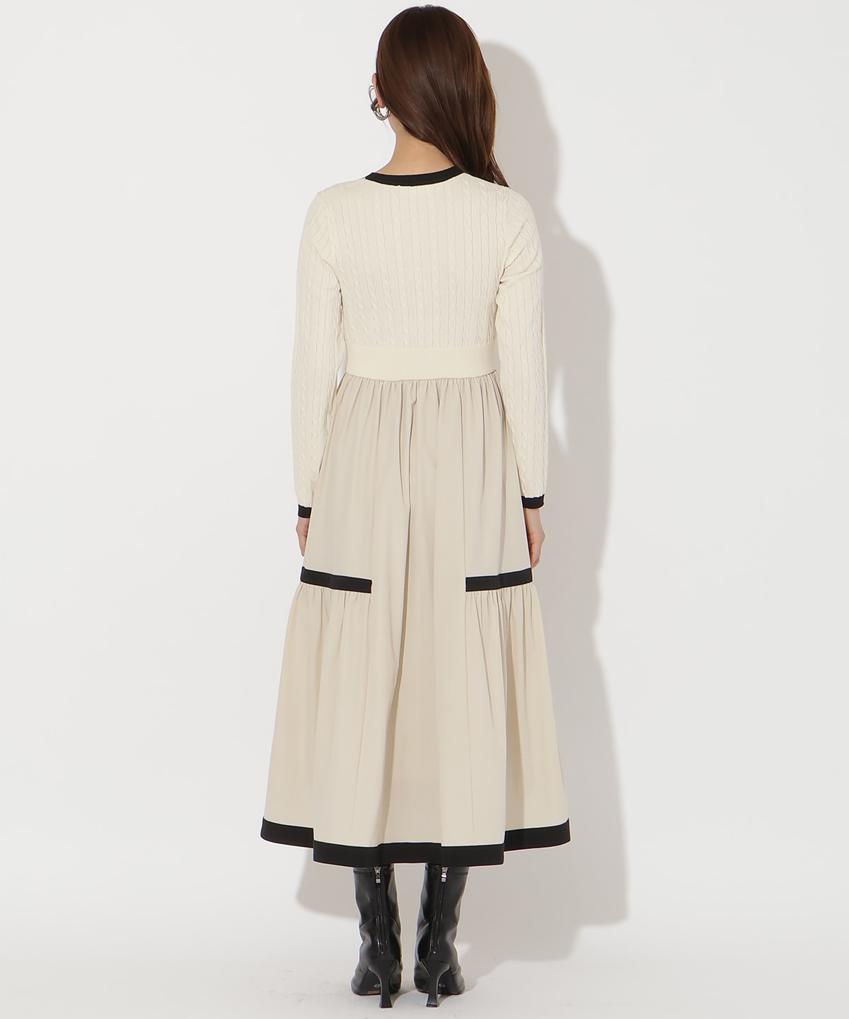 【先行予約受付中】ケーブル編みニットドッキングワンピース