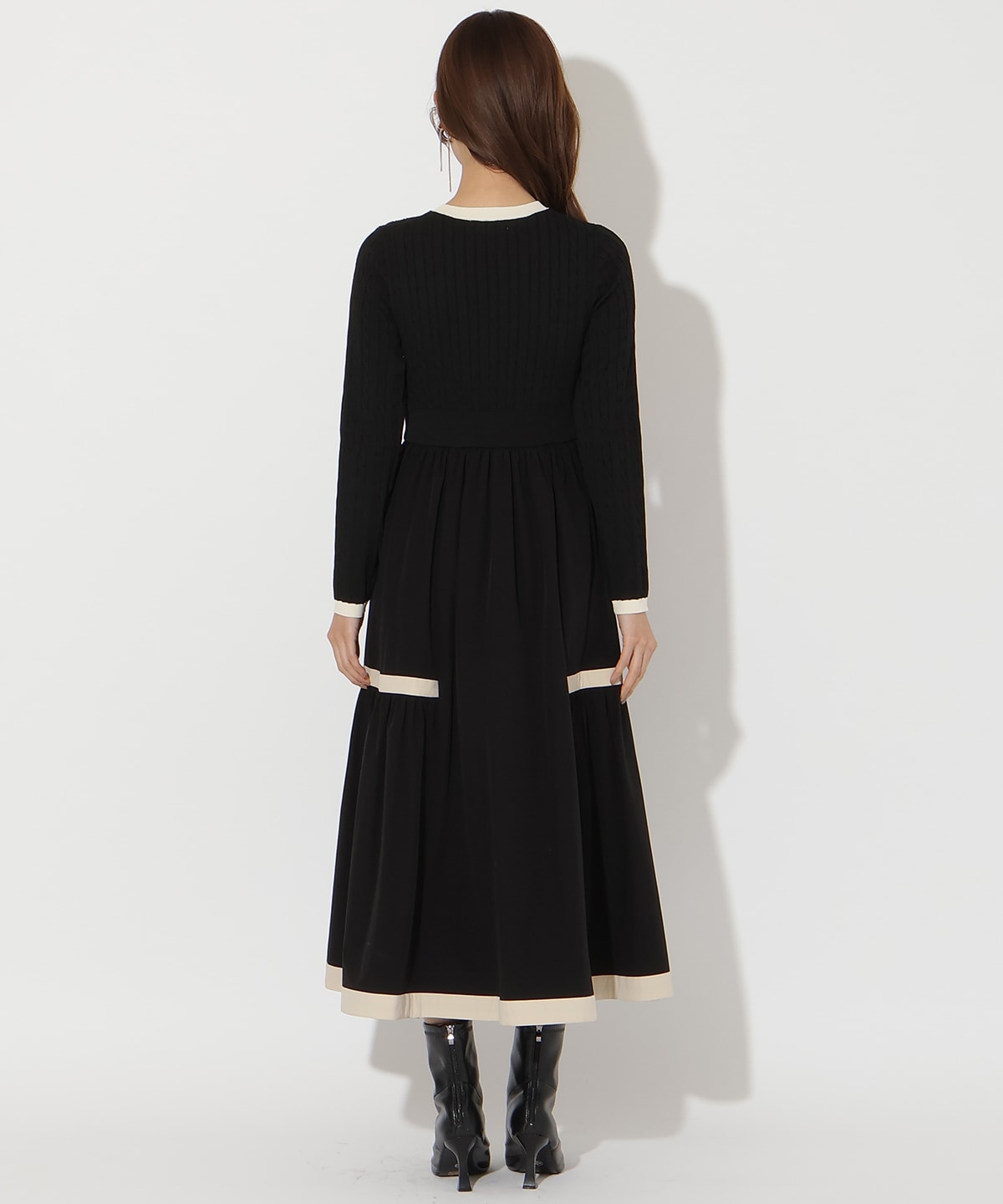 【先行予約受付中】ケーブル編みニットドッキングワンピース