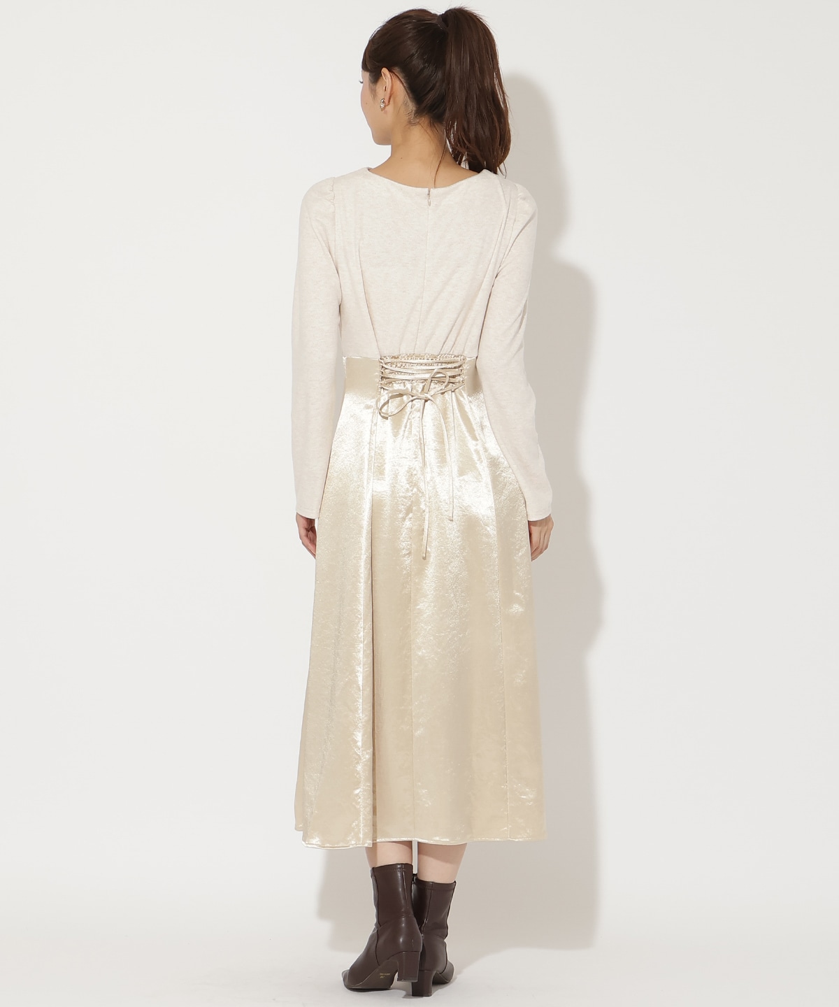 サテンドッキングワンピース