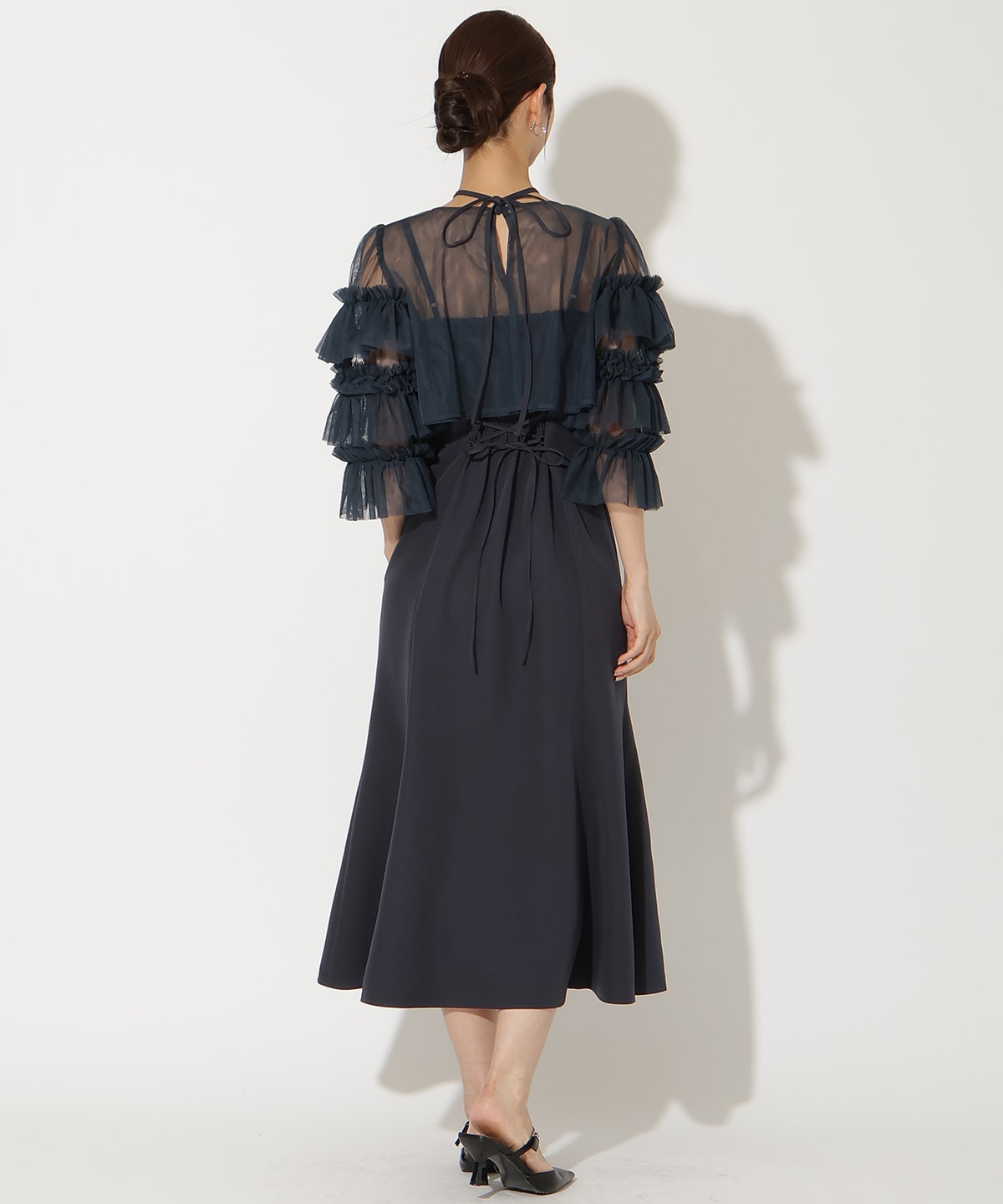 ティアードスリーブレイヤードドレス