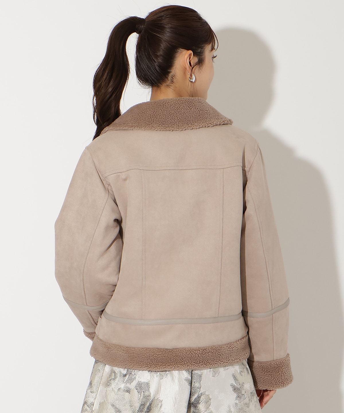 ムートンボアライダースブルゾン