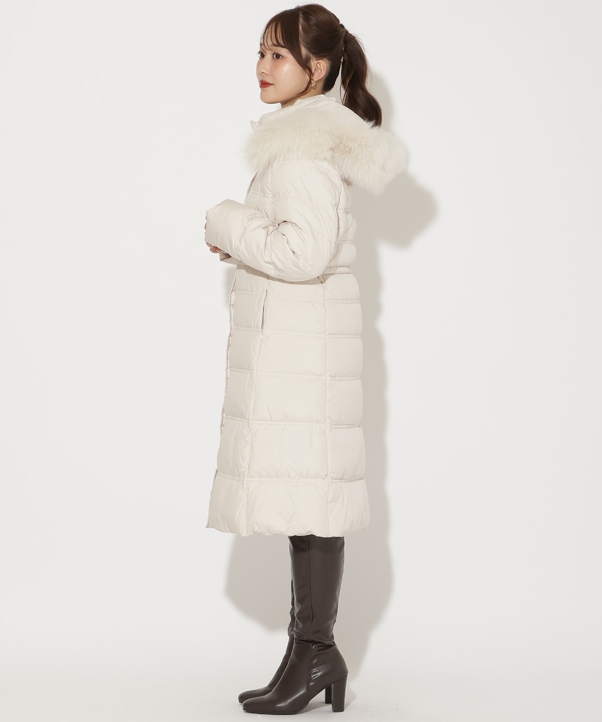 FOXファー付きミドルロングダウン