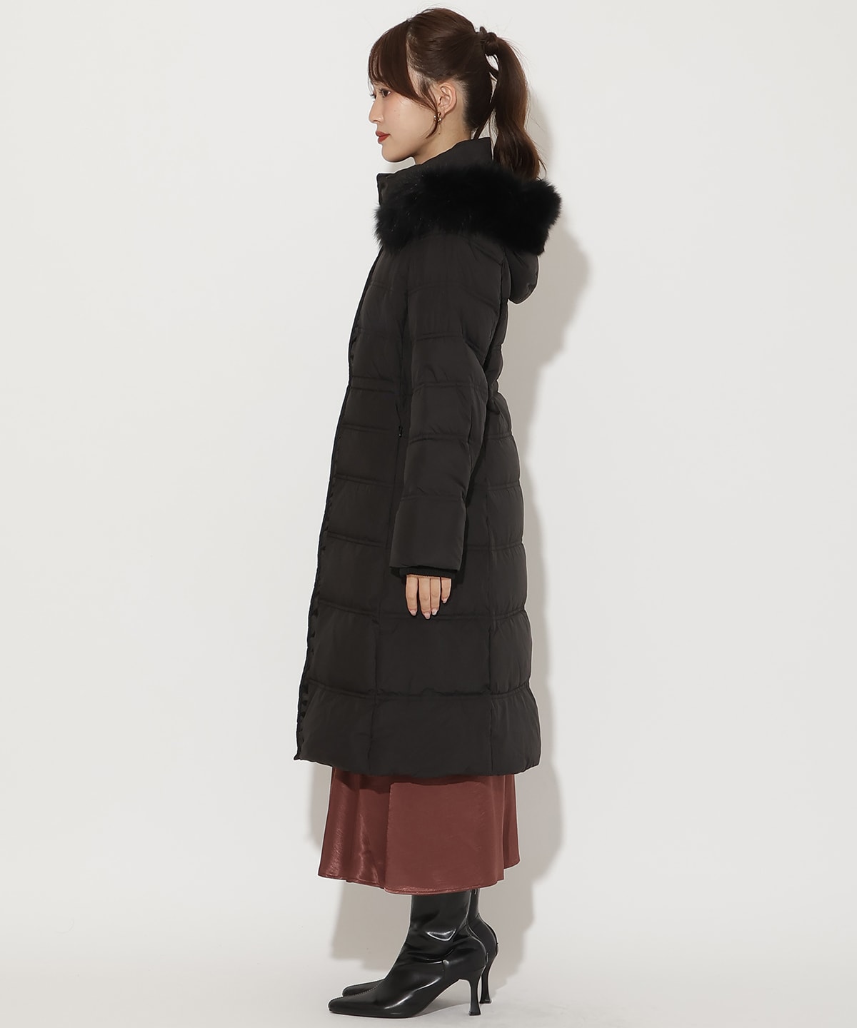 FOXファー付きミドルロングダウン