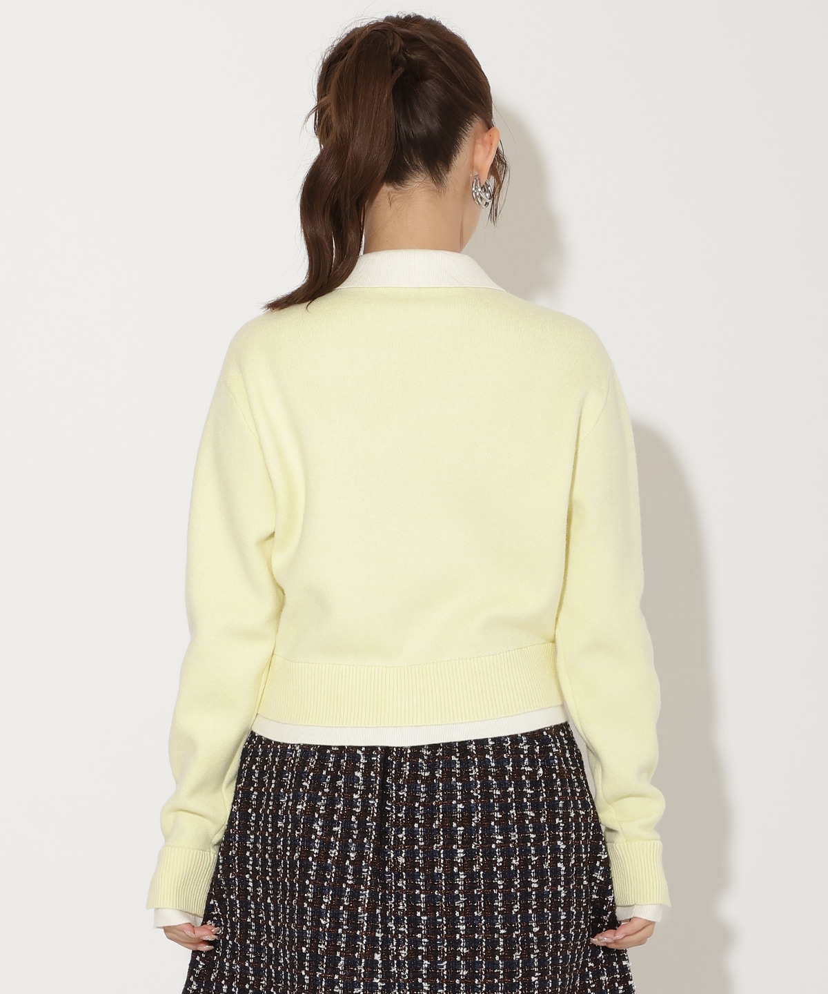 レイヤードライクニットカーデ