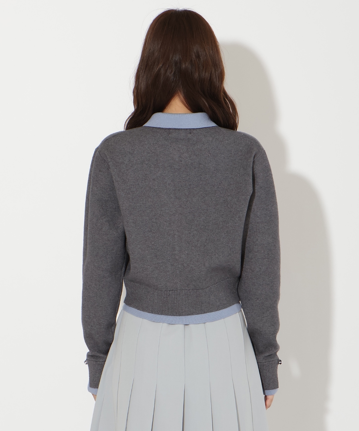 レイヤードライクニットカーデ