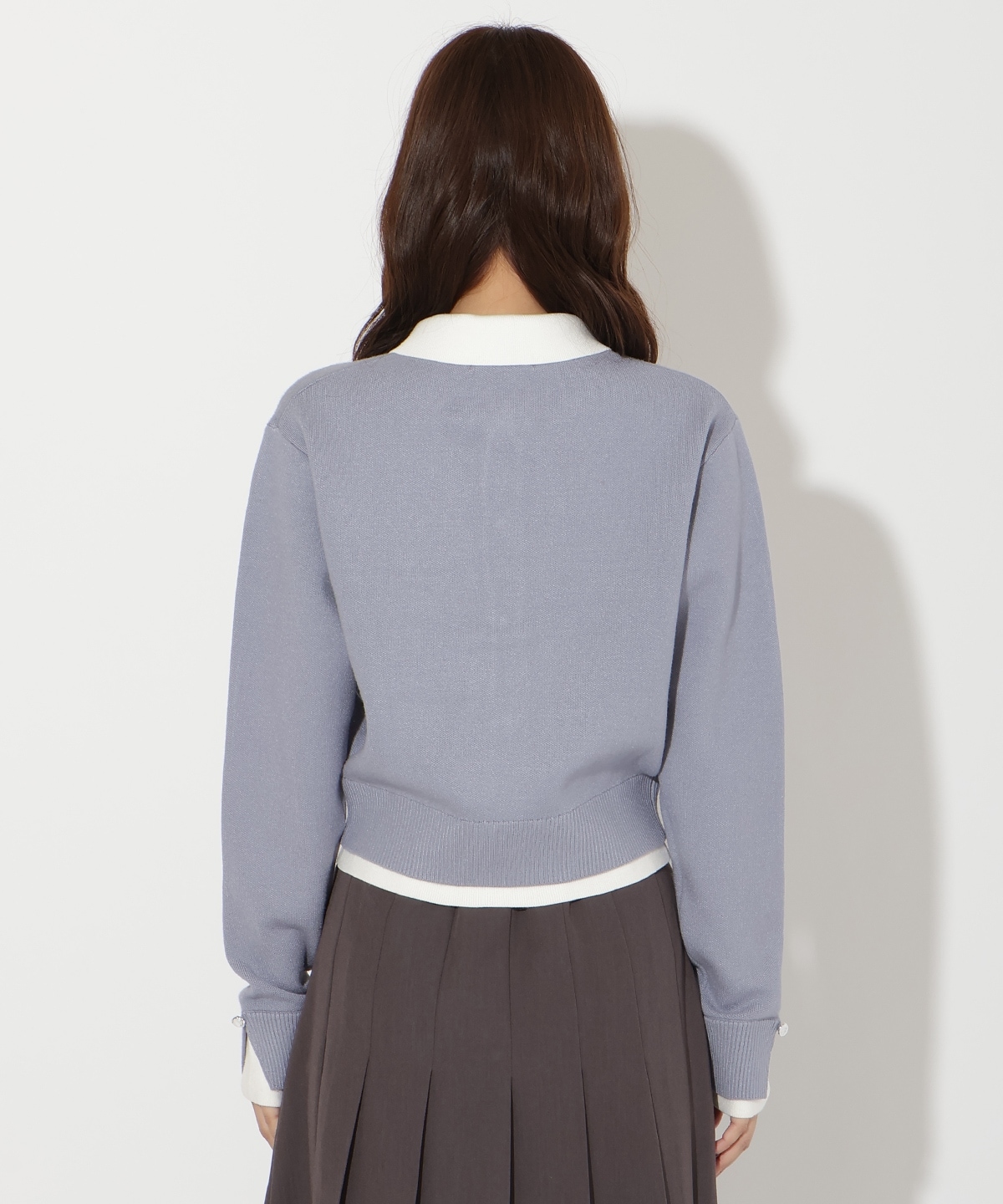 レイヤードライクニットカーデ