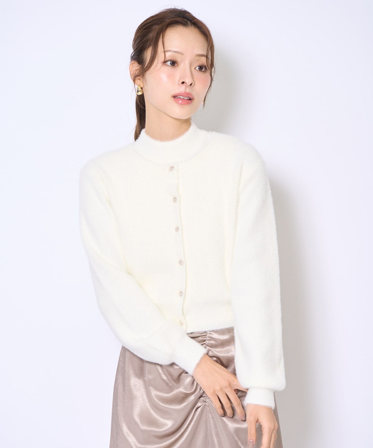 ラメフェザーニットアンサンブル