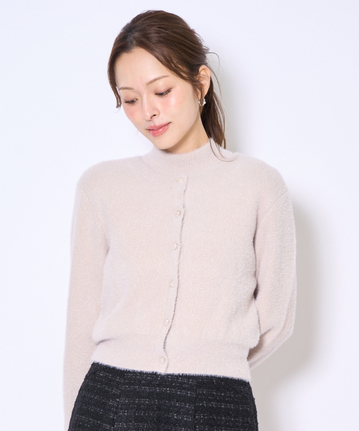 ラメフェザーニットアンサンブル