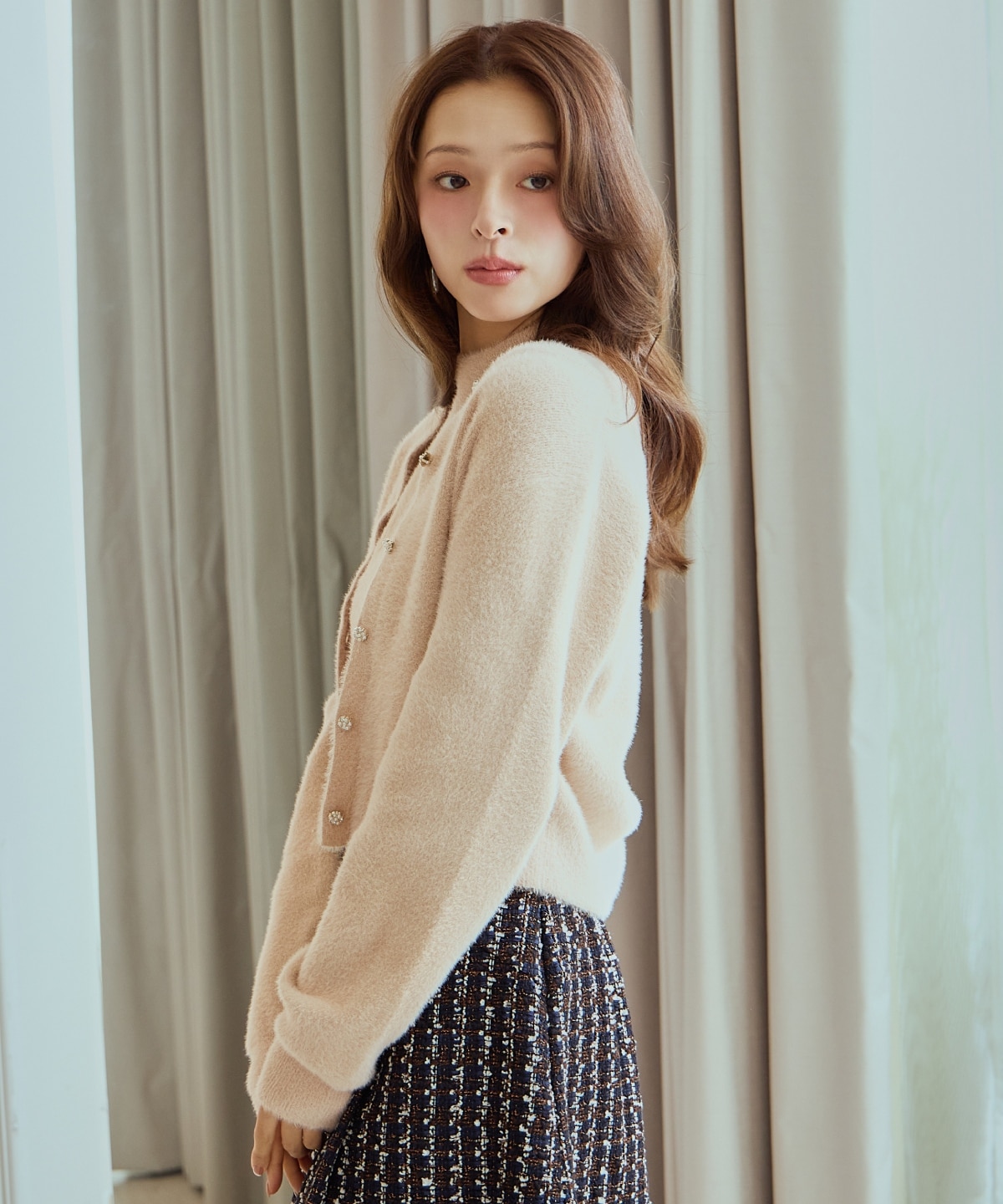 ラメフェザーニットアンサンブル