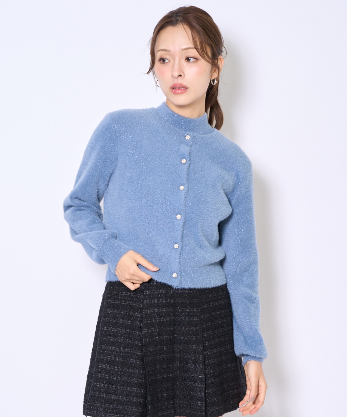 ラメフェザーニットアンサンブル