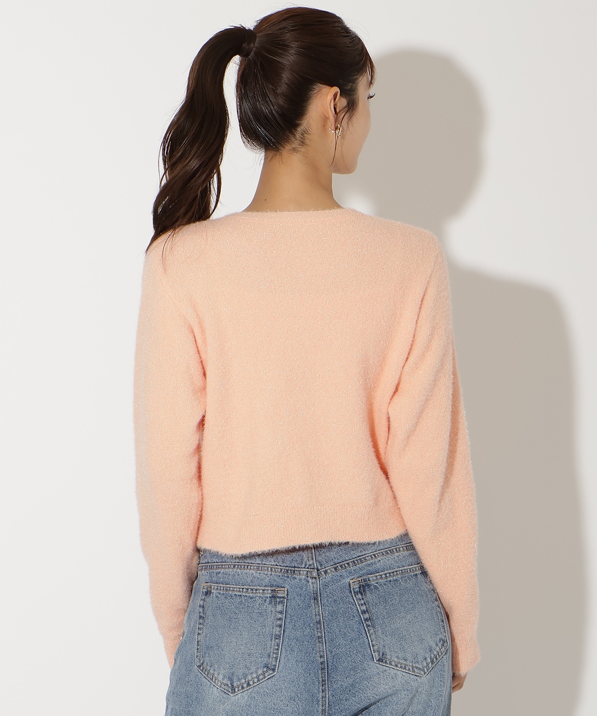 ラメシャギーニットカーディガン