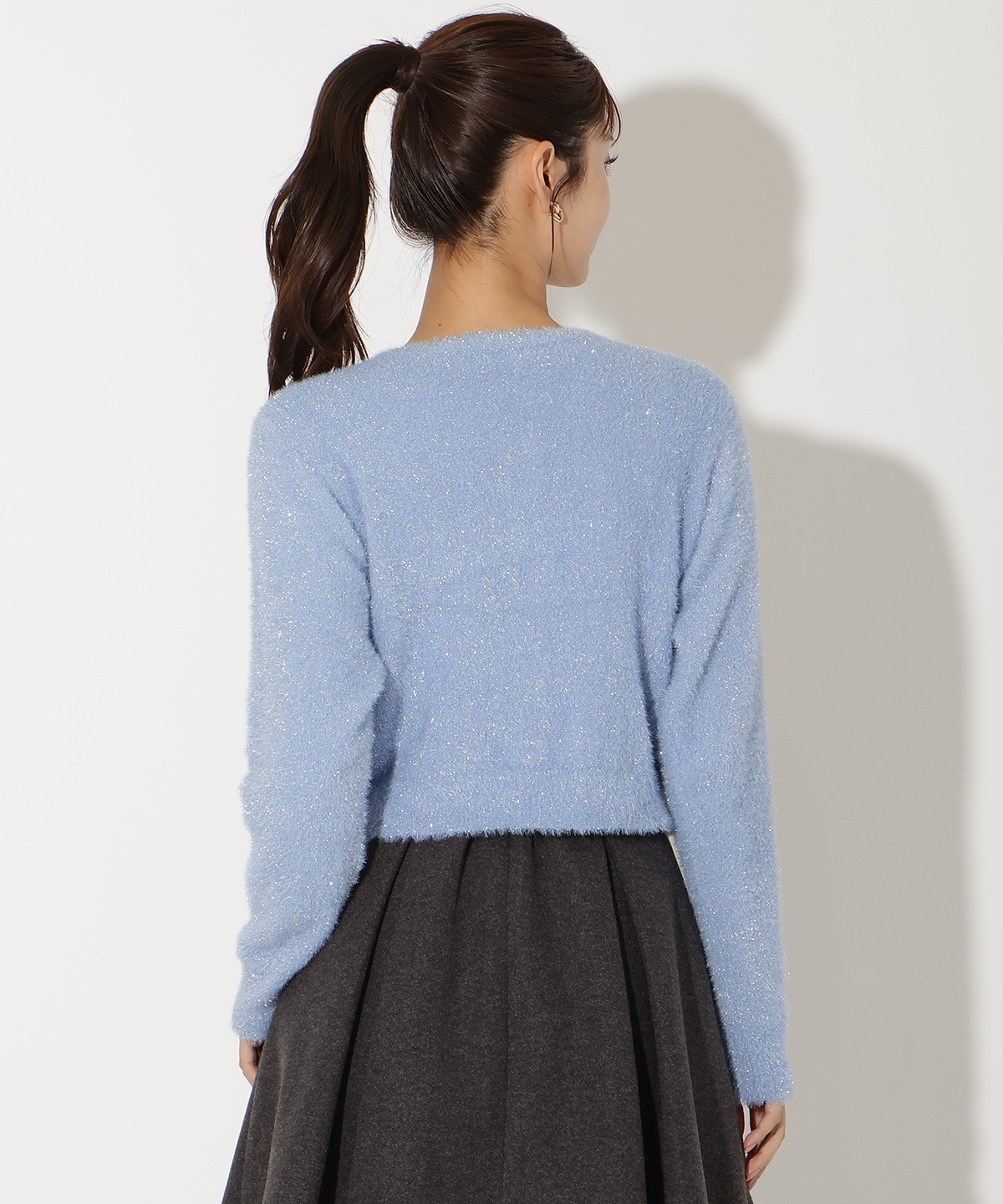 ラメシャギーニットカーディガン