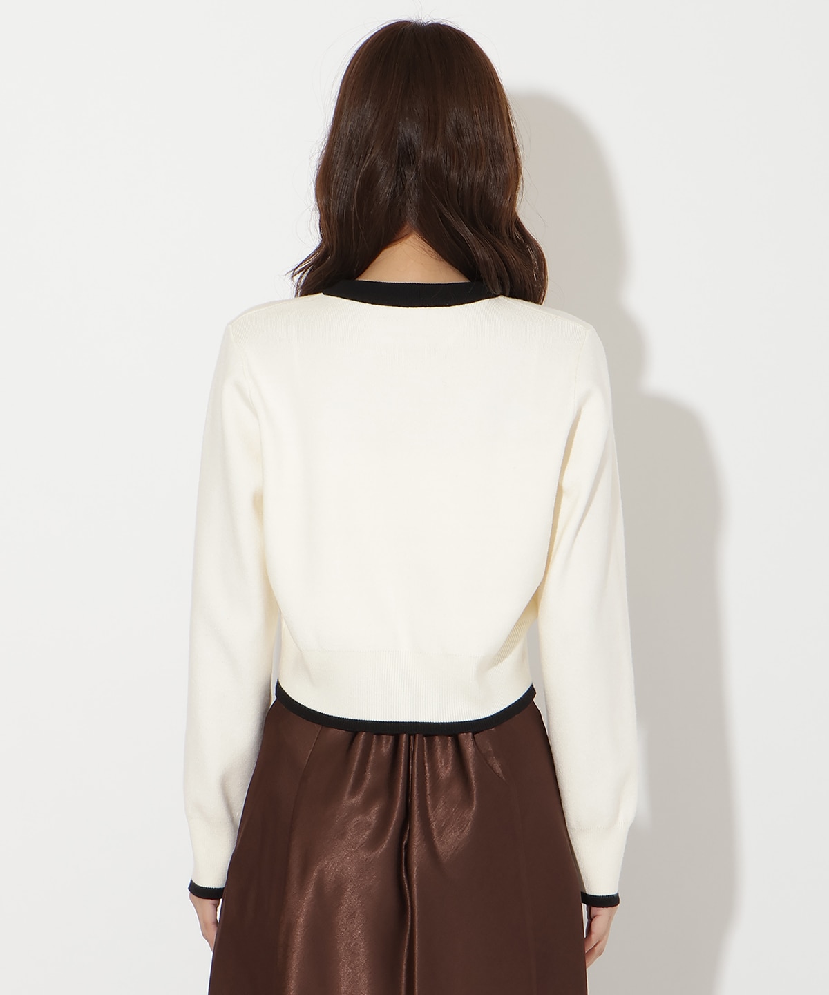 配色カーディガン