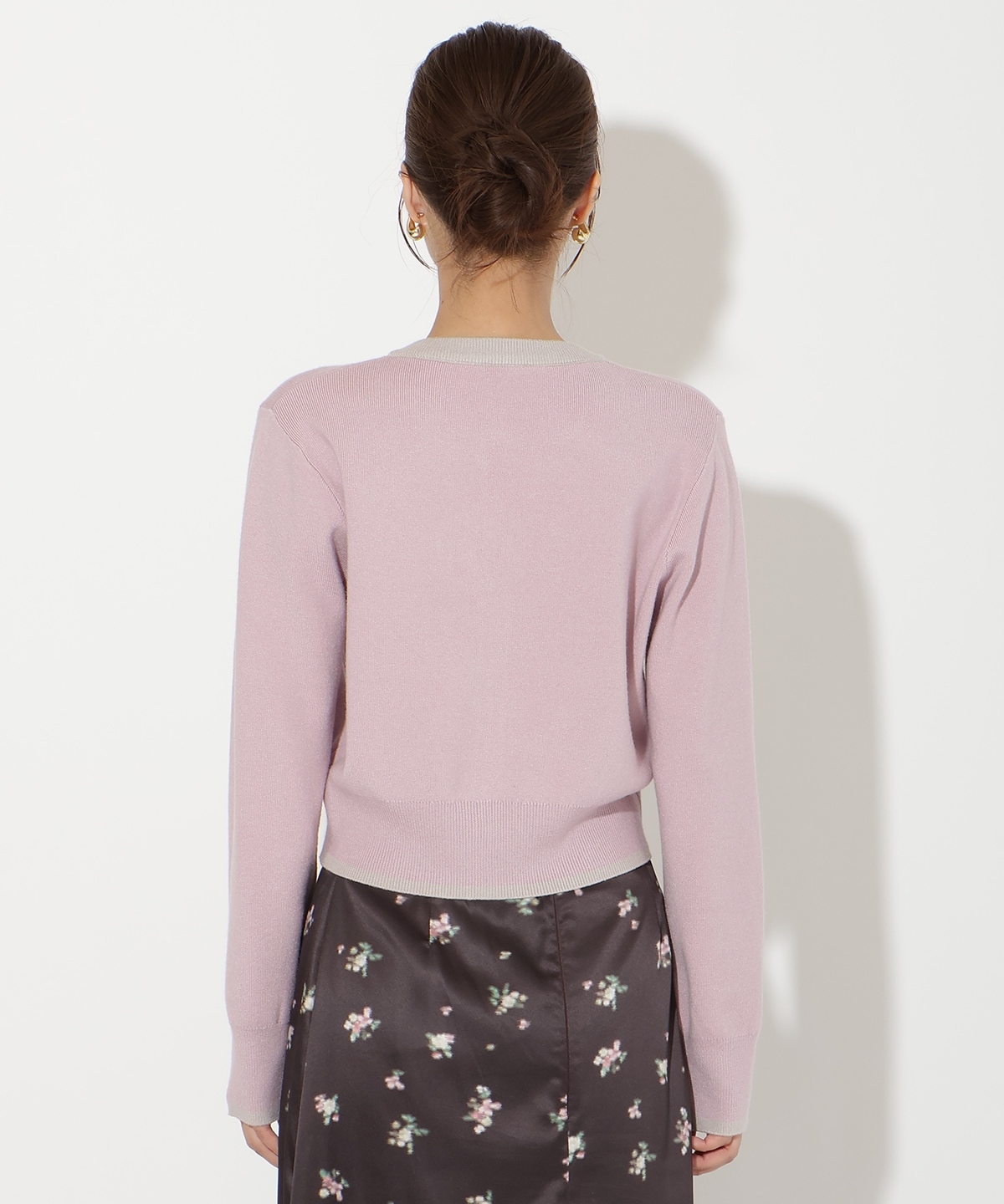 配色カーディガン