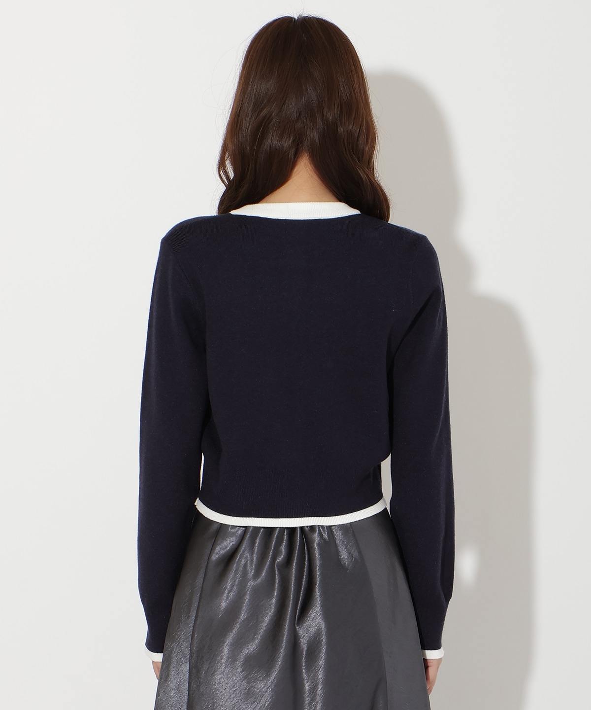 配色カーディガン