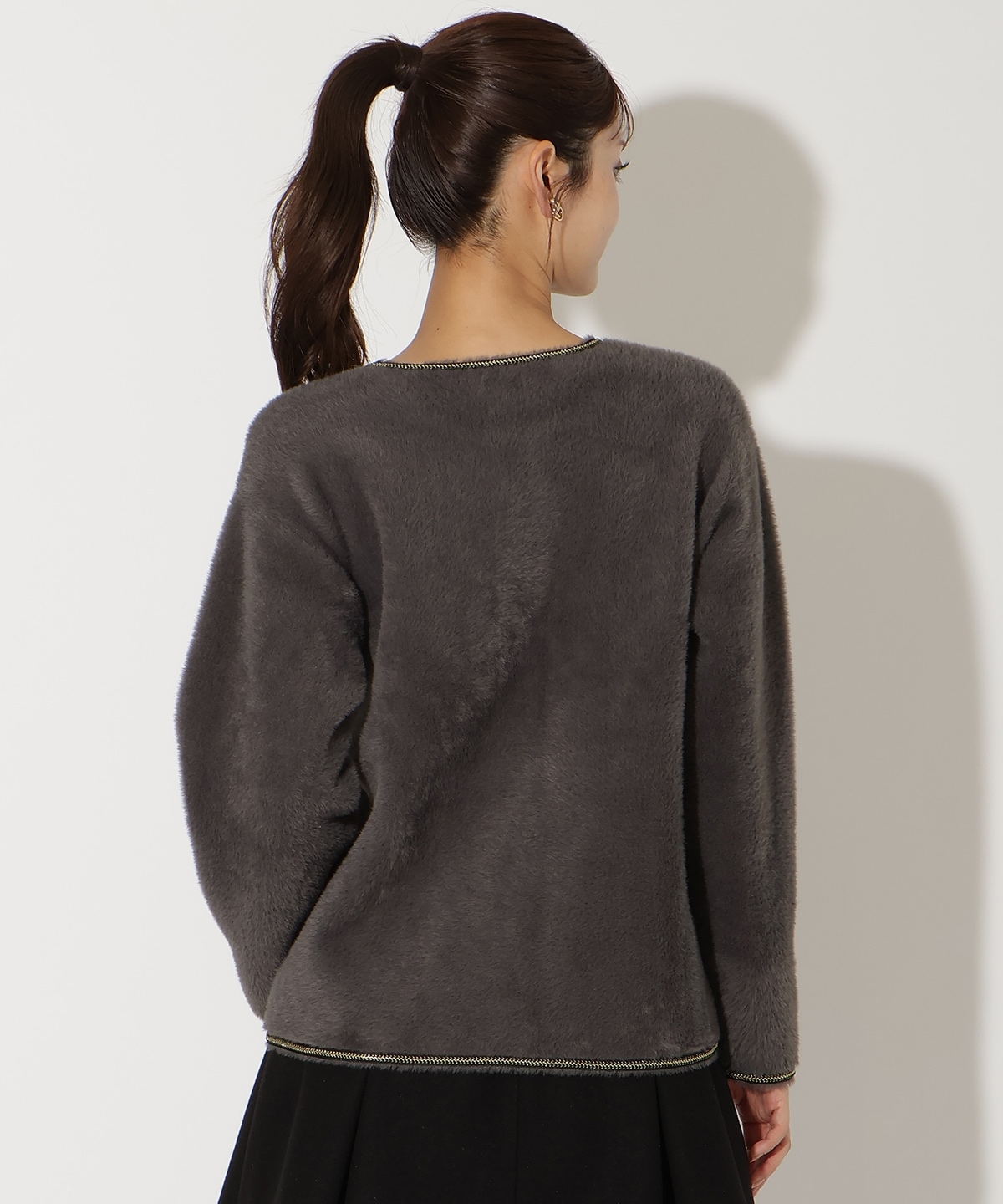 ダブルフェイスフェザーカーディガン