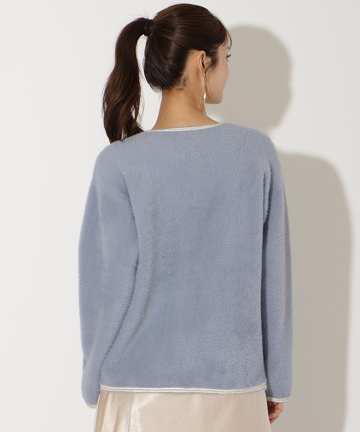 ダブルフェイスフェザーカーディガン