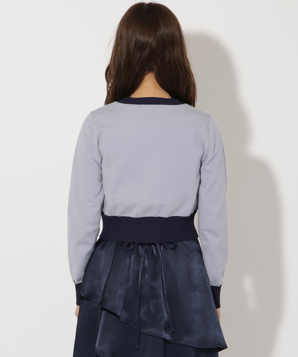 バイカラーアンサンブルニット