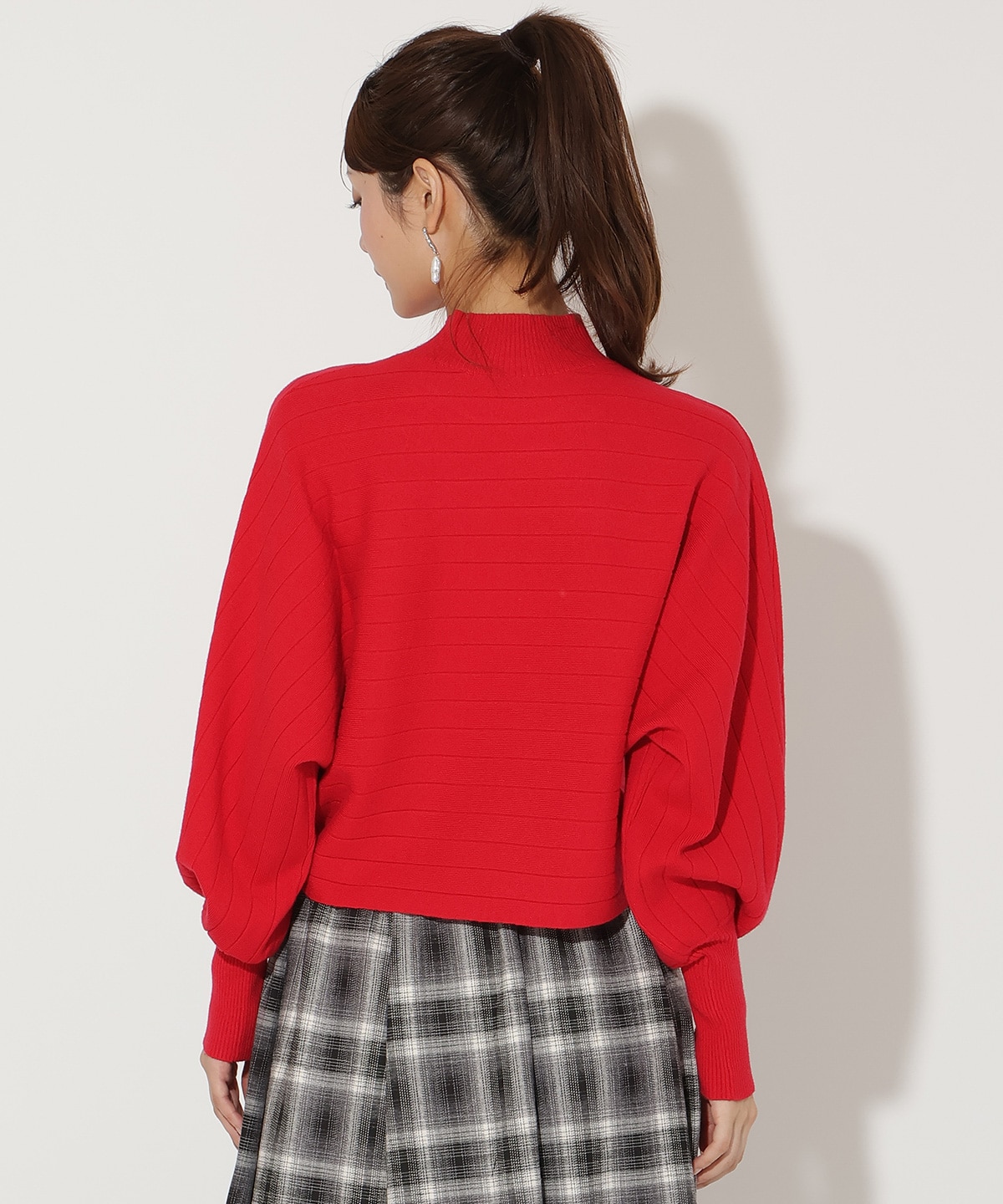 ワイドリブドルマンニット