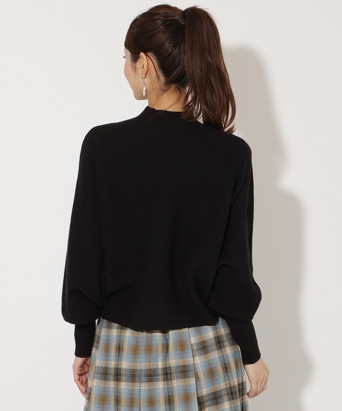 ワイドリブドルマンニット