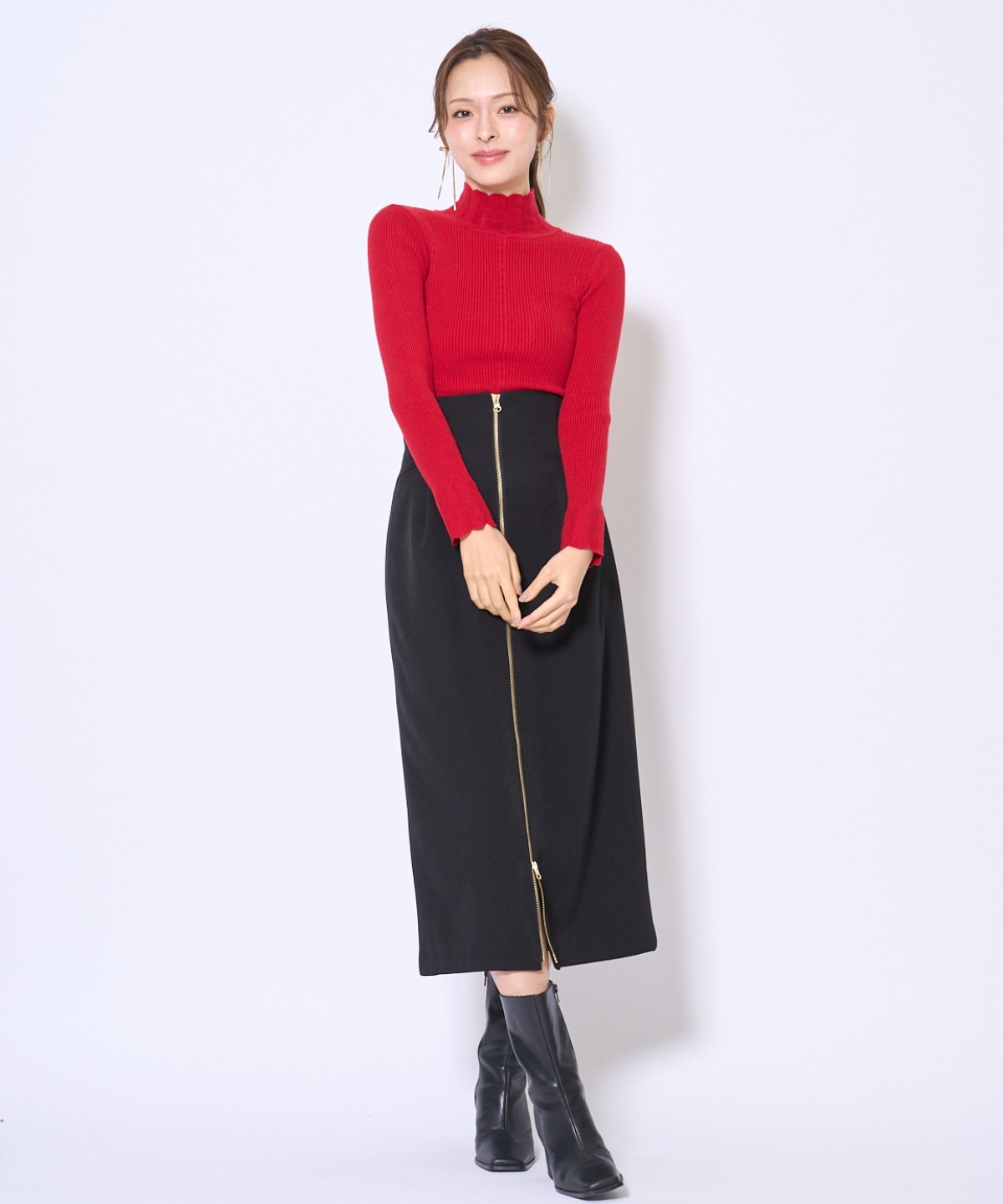 スカラハイネックニットプルオーバー