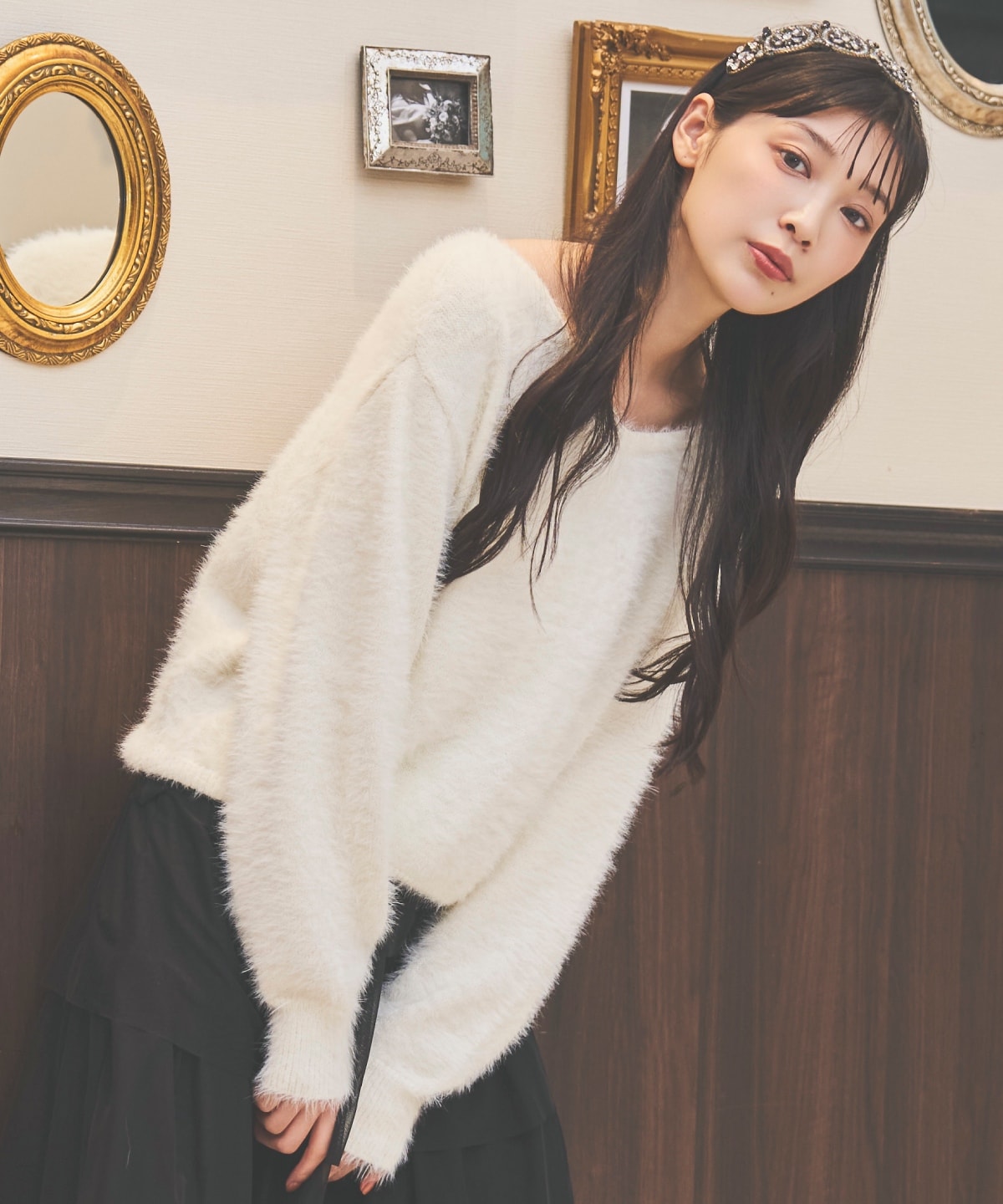 前後２WAYシャギーニットプルオーバー