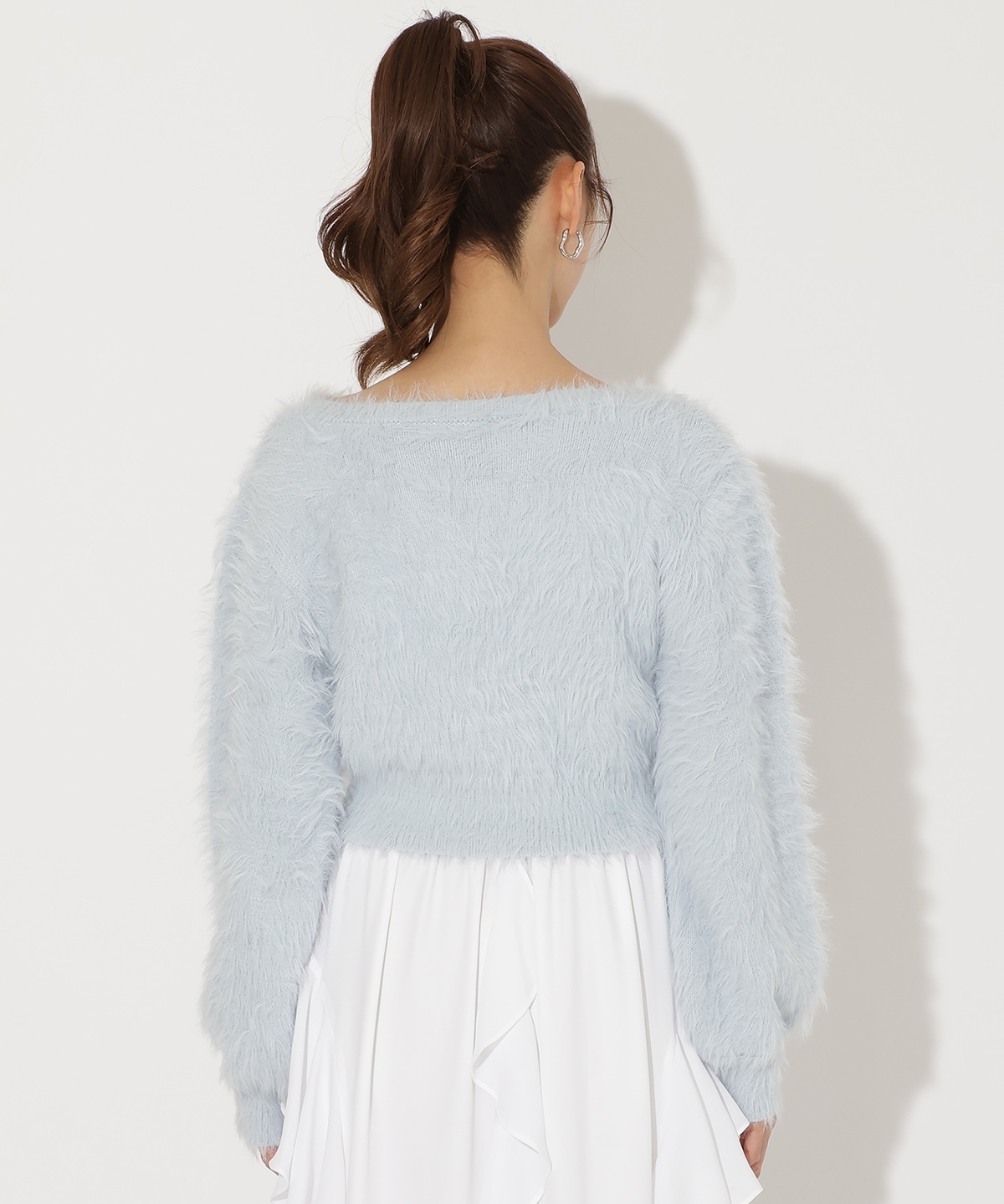 ビジューフェザーニットプルオーバー