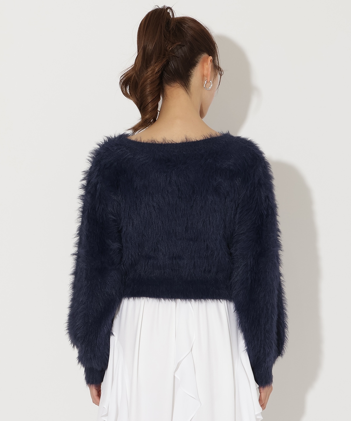 ビジューフェザーニットプルオーバー