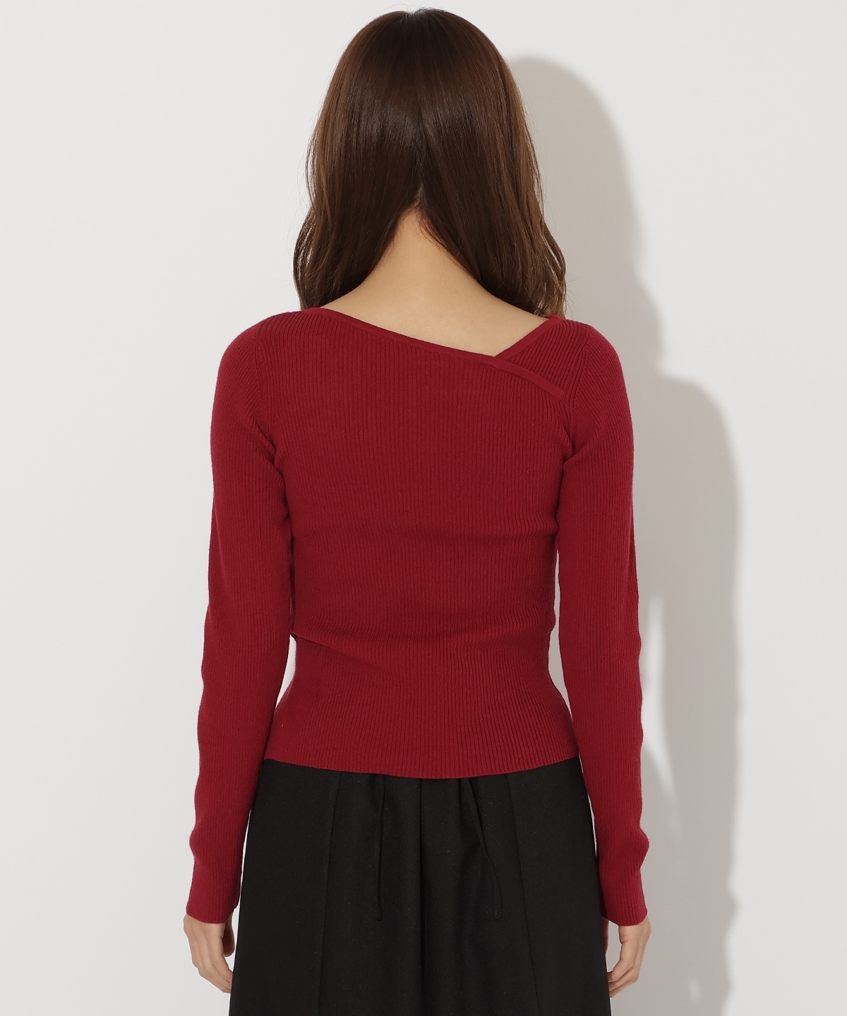 アシメVネック長袖プルオーバー