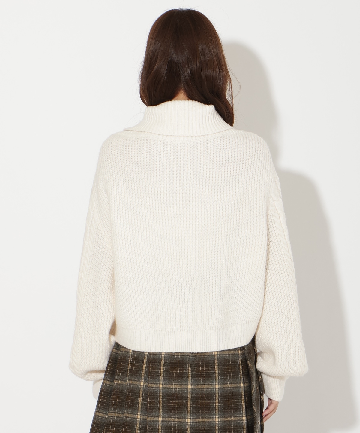 ラメケーブルタートルニットプルオーバー