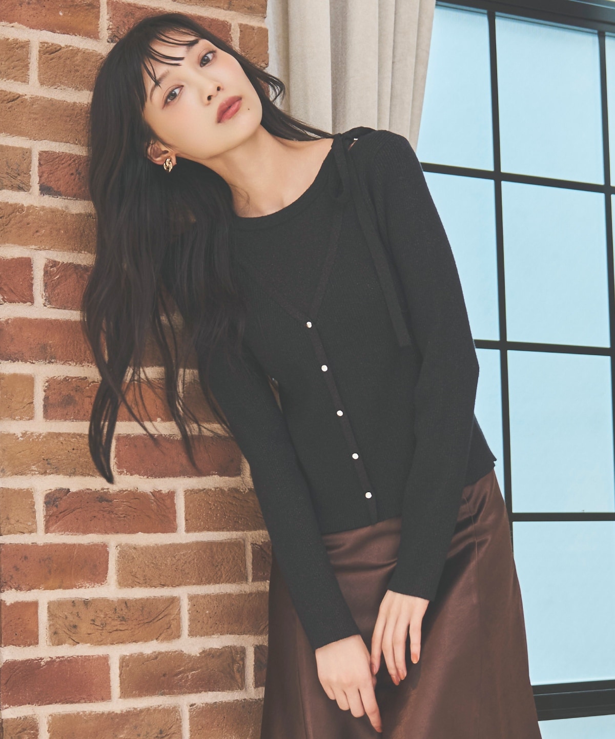 ホルタードッキングカーディガン風プルオーバー