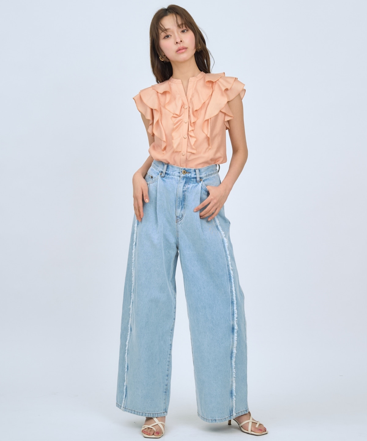 【先行予約受付中】フレンチスリーブラッフルブラウス