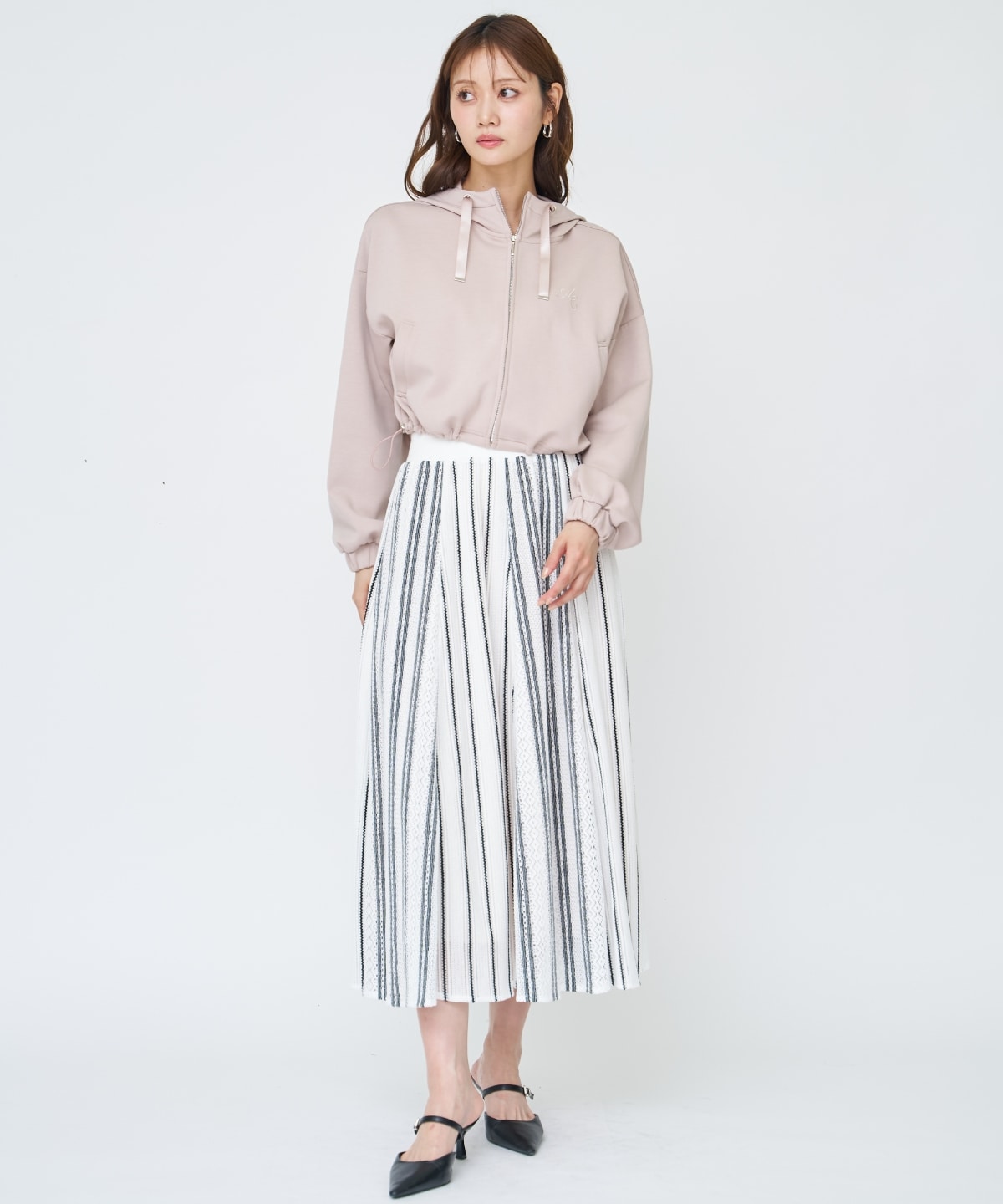 ラッセルストライプロングスカート