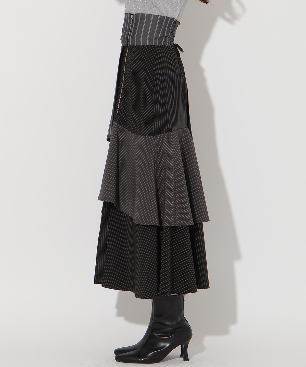 【先行予約受付中】ストライプパッチワークスカート