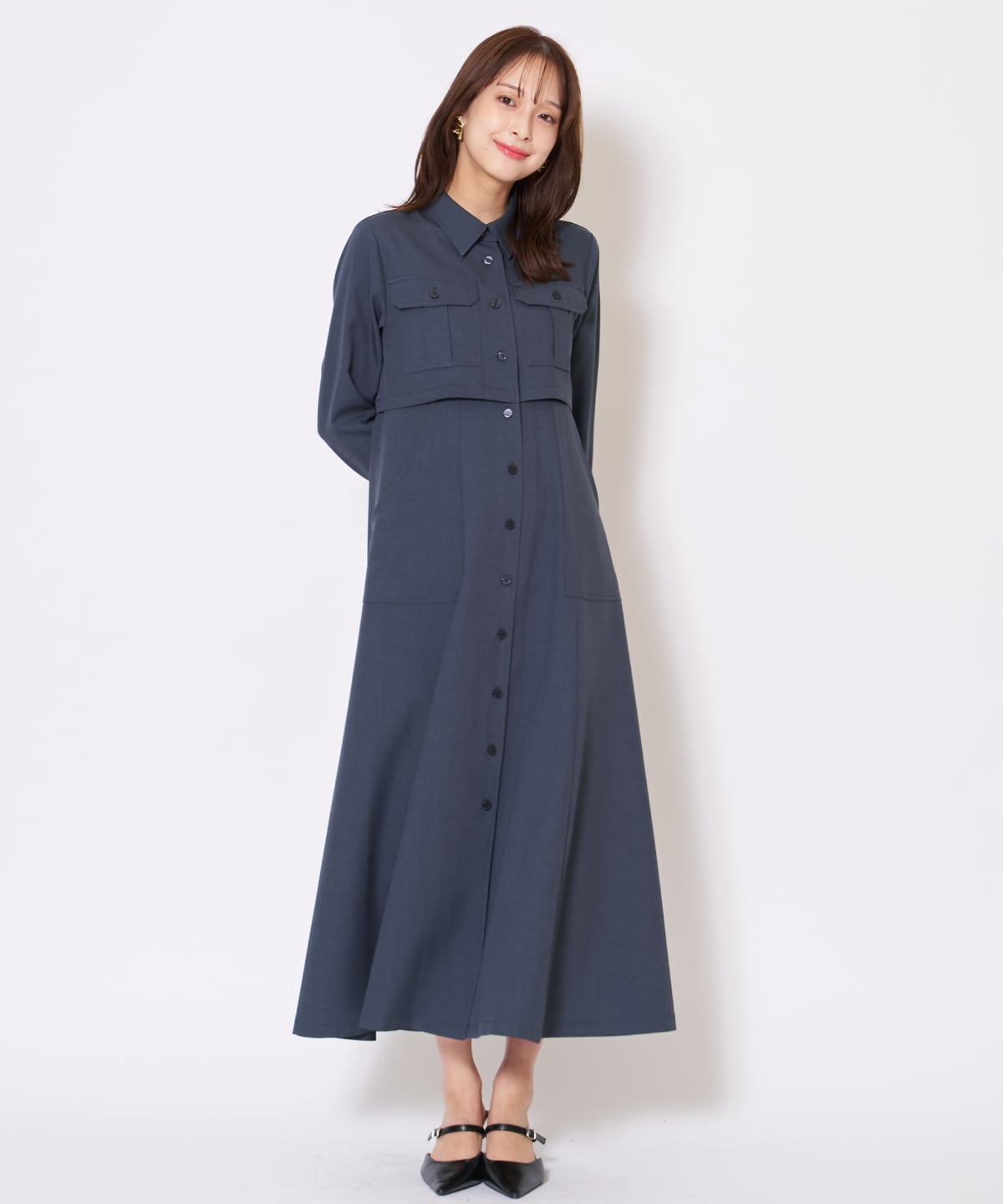 サファリシャツワンピース