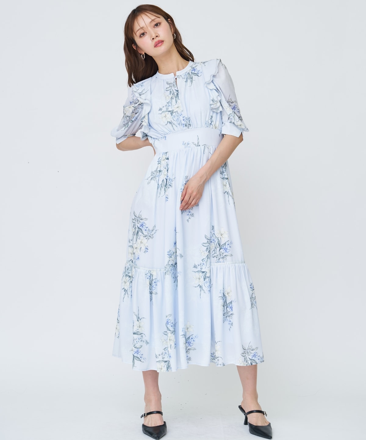 【先行予約受付中】シャドーフラワーブーケワンピース