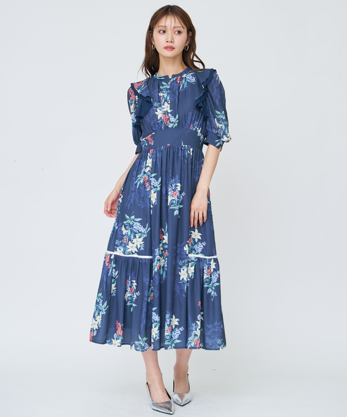 【先行予約受付中】シャドーフラワーブーケワンピース