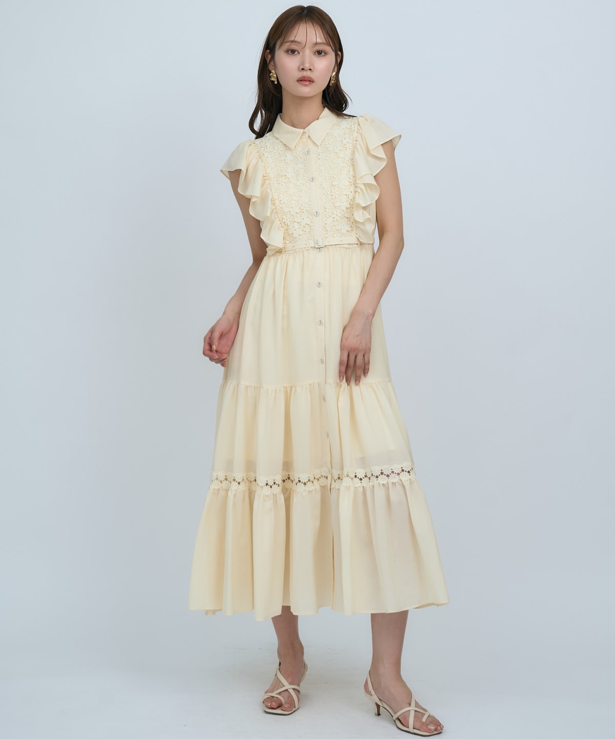 【先行予約受付中】レースフリルシャツワンピース