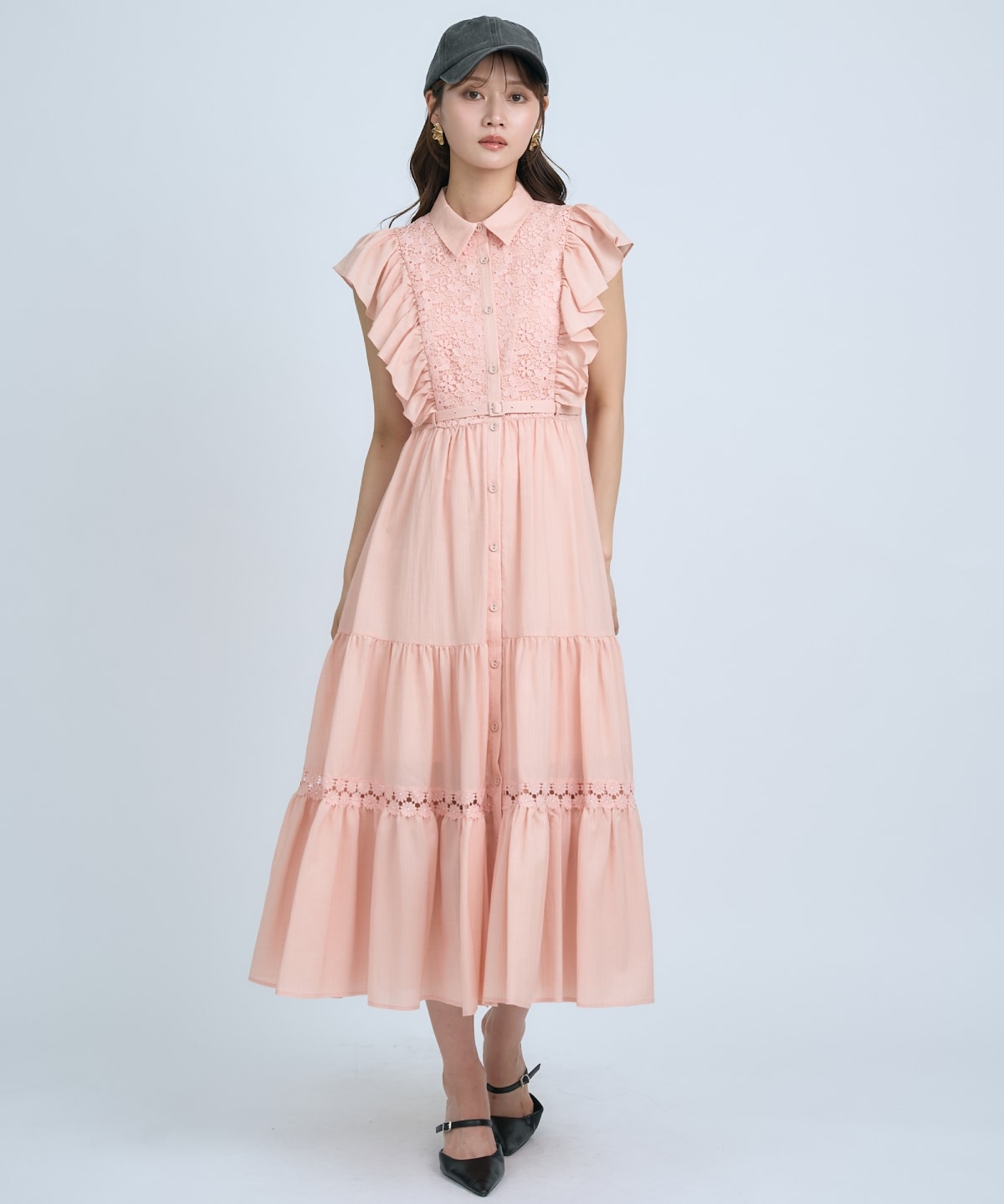 【先行予約受付中】レースフリルシャツワンピース